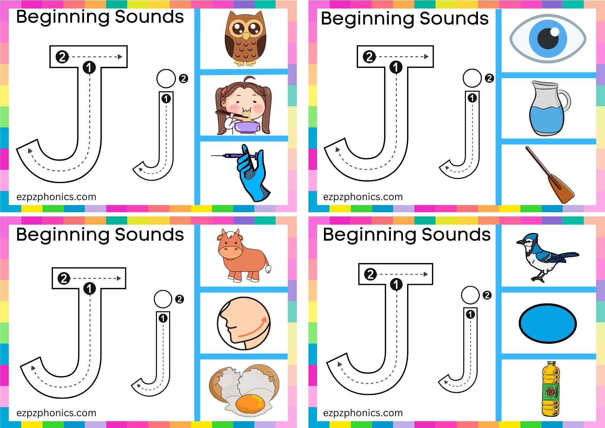 Trace The Letter J And Clip The Image Set 1